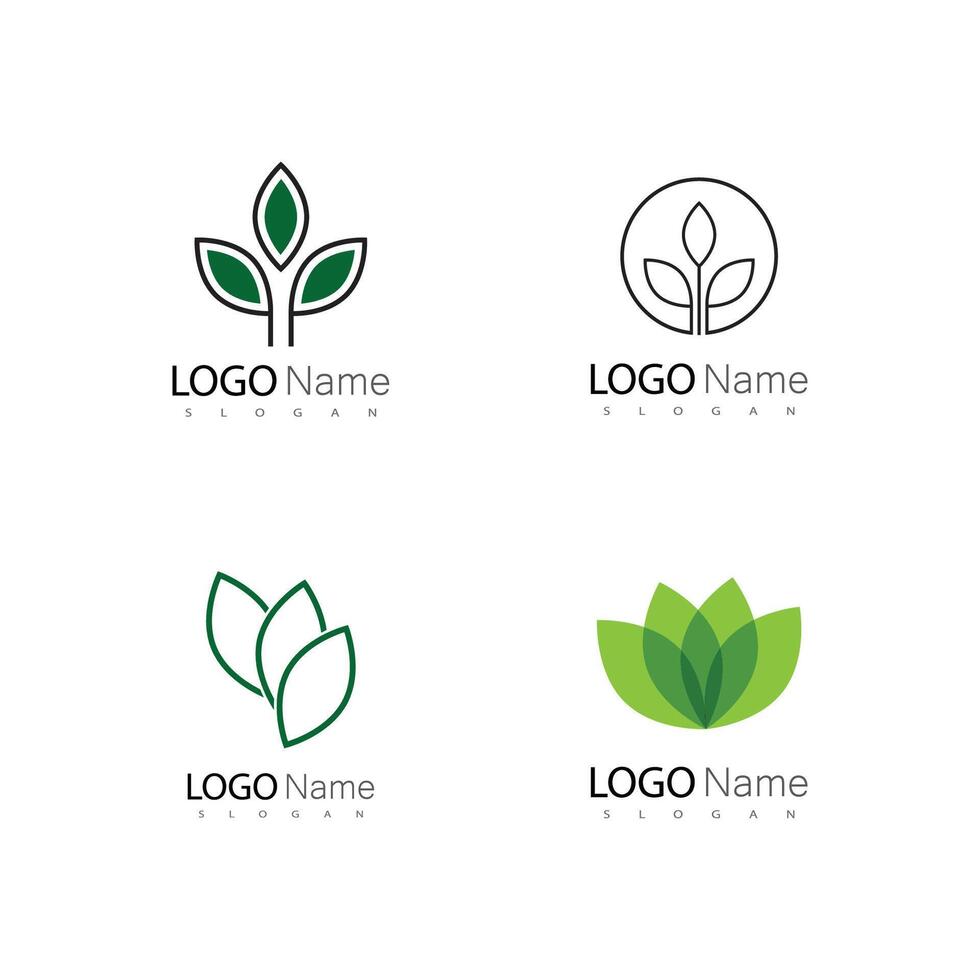 Green leaf logo vector template element symbol design