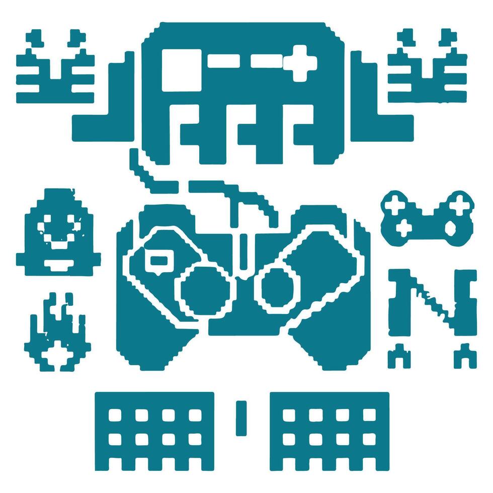 Video Games Icon Symbol Set vector