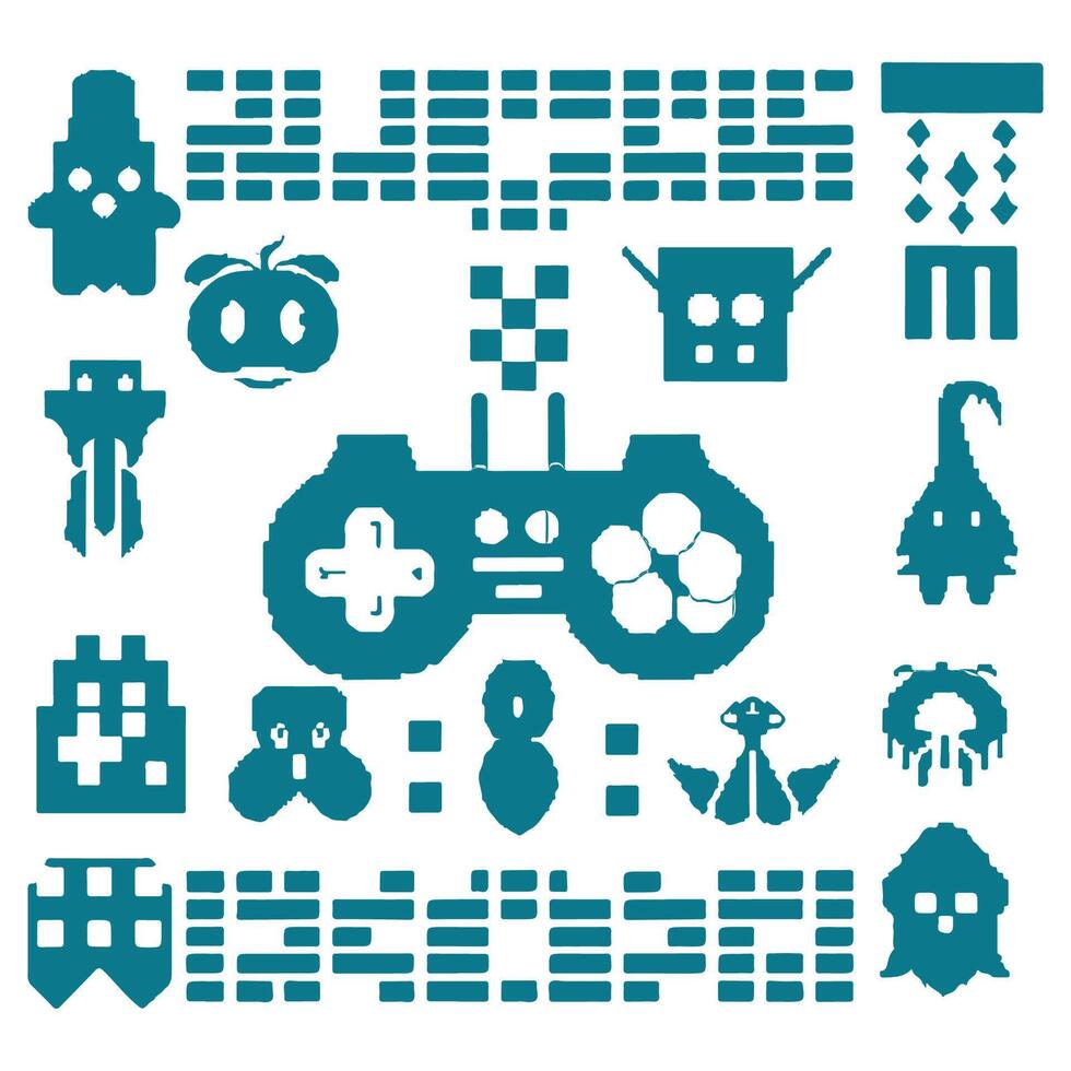 Video Games Icon Symbol Set vector