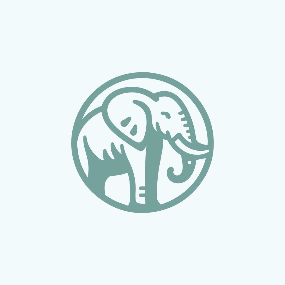 Elephant Simple Logo Monochrome vector