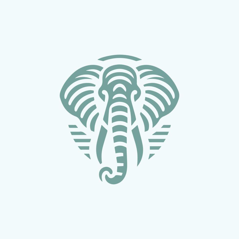 Elephant Simple Logo Monochrome vector