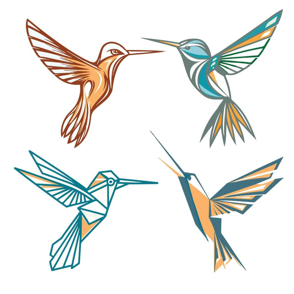 stylized hummingbird for an energetic and lively vector