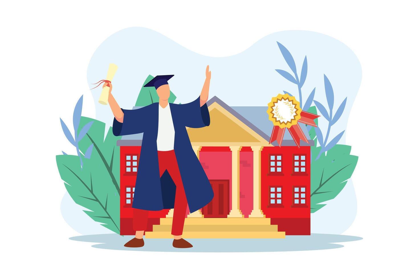 Graduation Day Flat Illustration Design vector