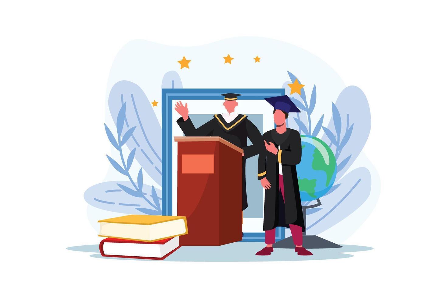 Graduation Day Flat Illustration Design vector