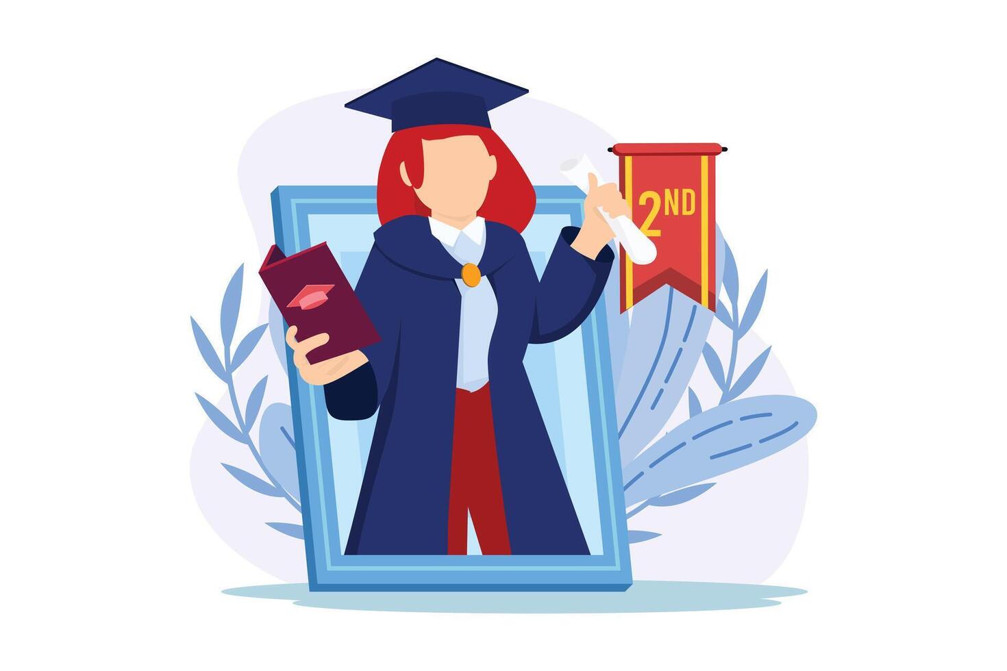 Graduation Day Flat Illustration Design vector