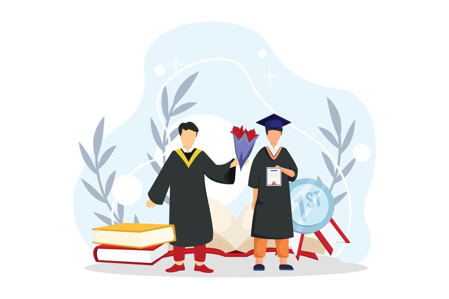 Graduation Day Flat Illustration Design vector