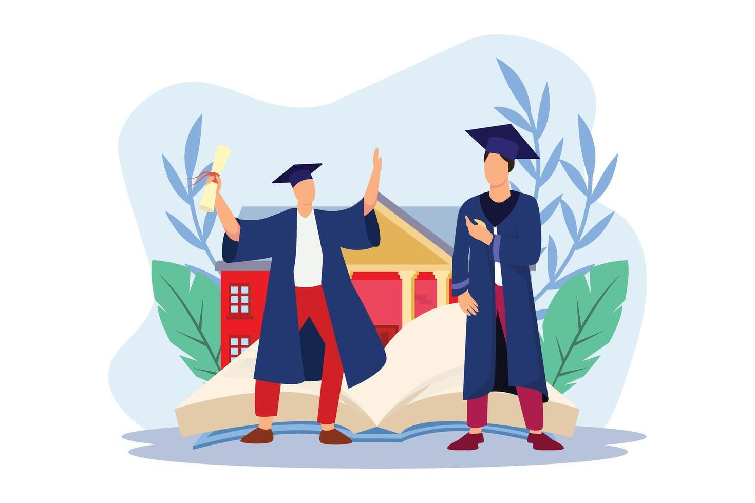 Graduation Day Flat Illustration Design vector