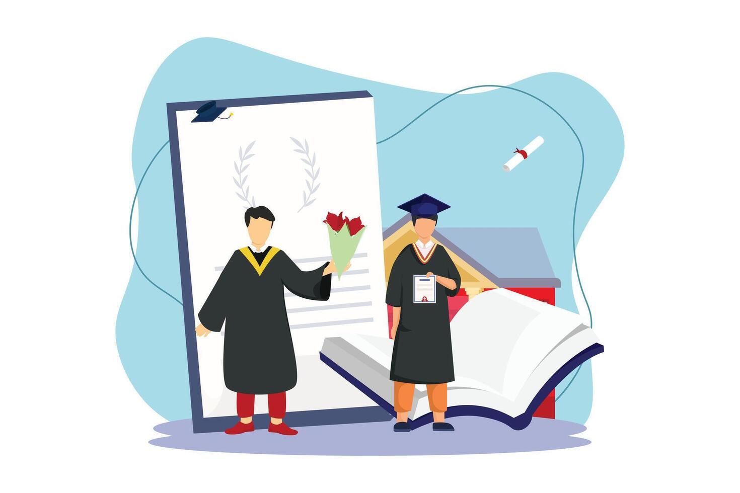 Graduation Day Flat Illustration Design vector