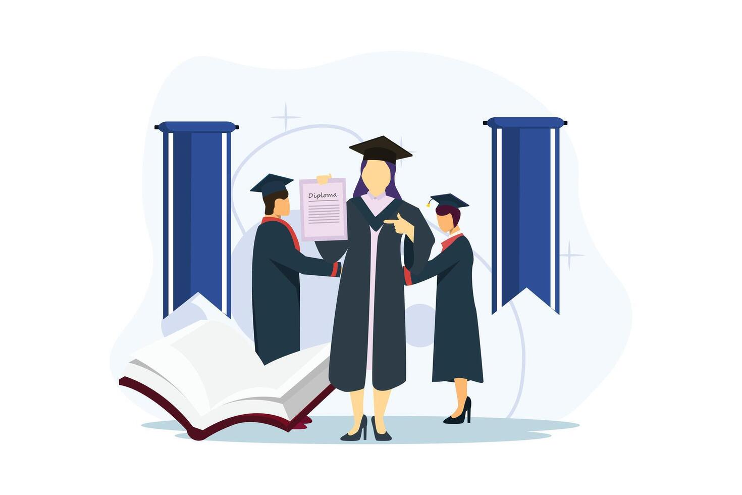 Graduation Day Flat Illustration Design vector