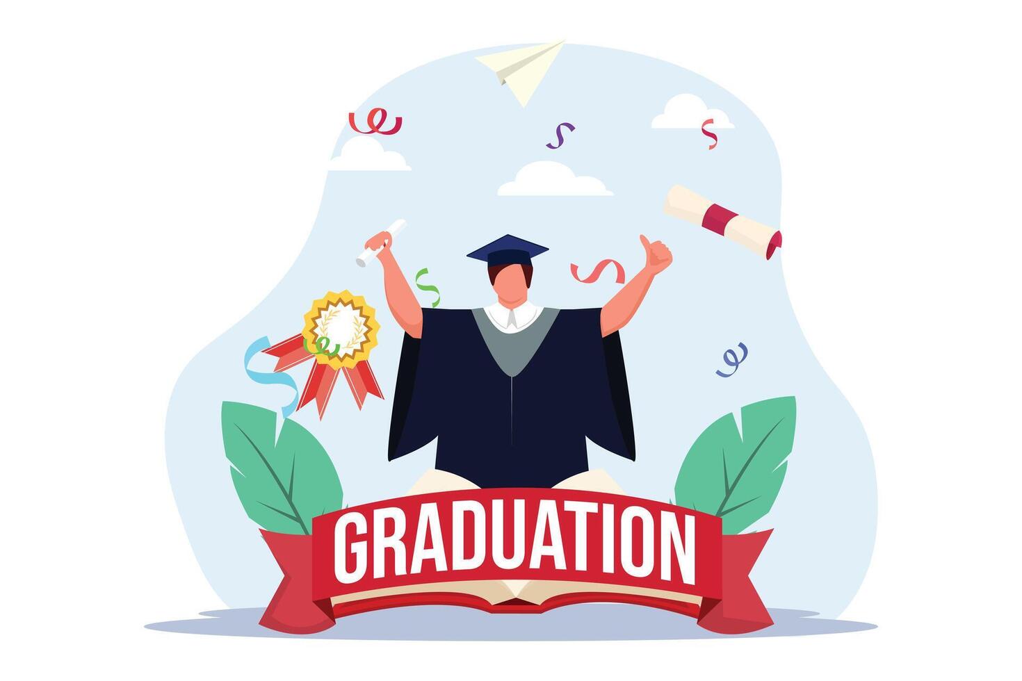 Graduation Day Flat Illustration Design vector