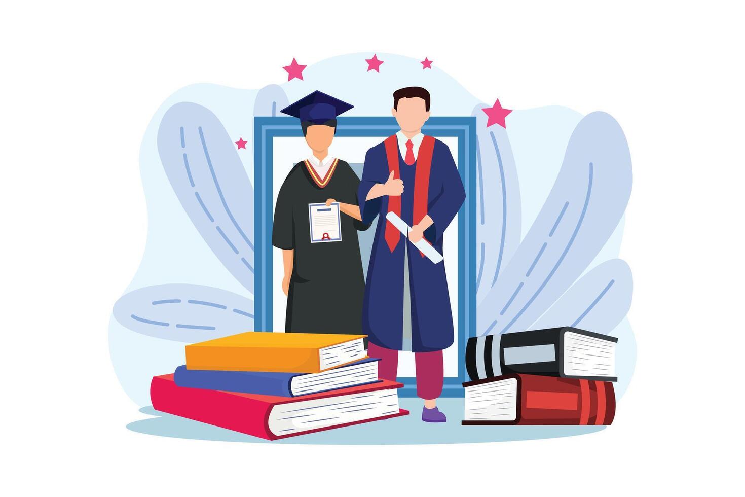 Graduation Day Flat Illustration Design vector