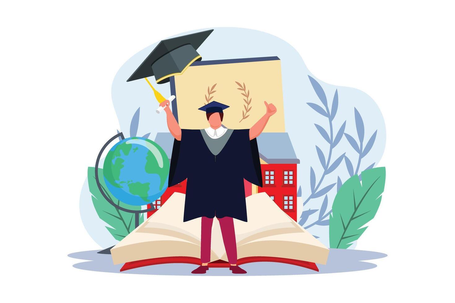 Graduation Day Flat Illustration Design vector