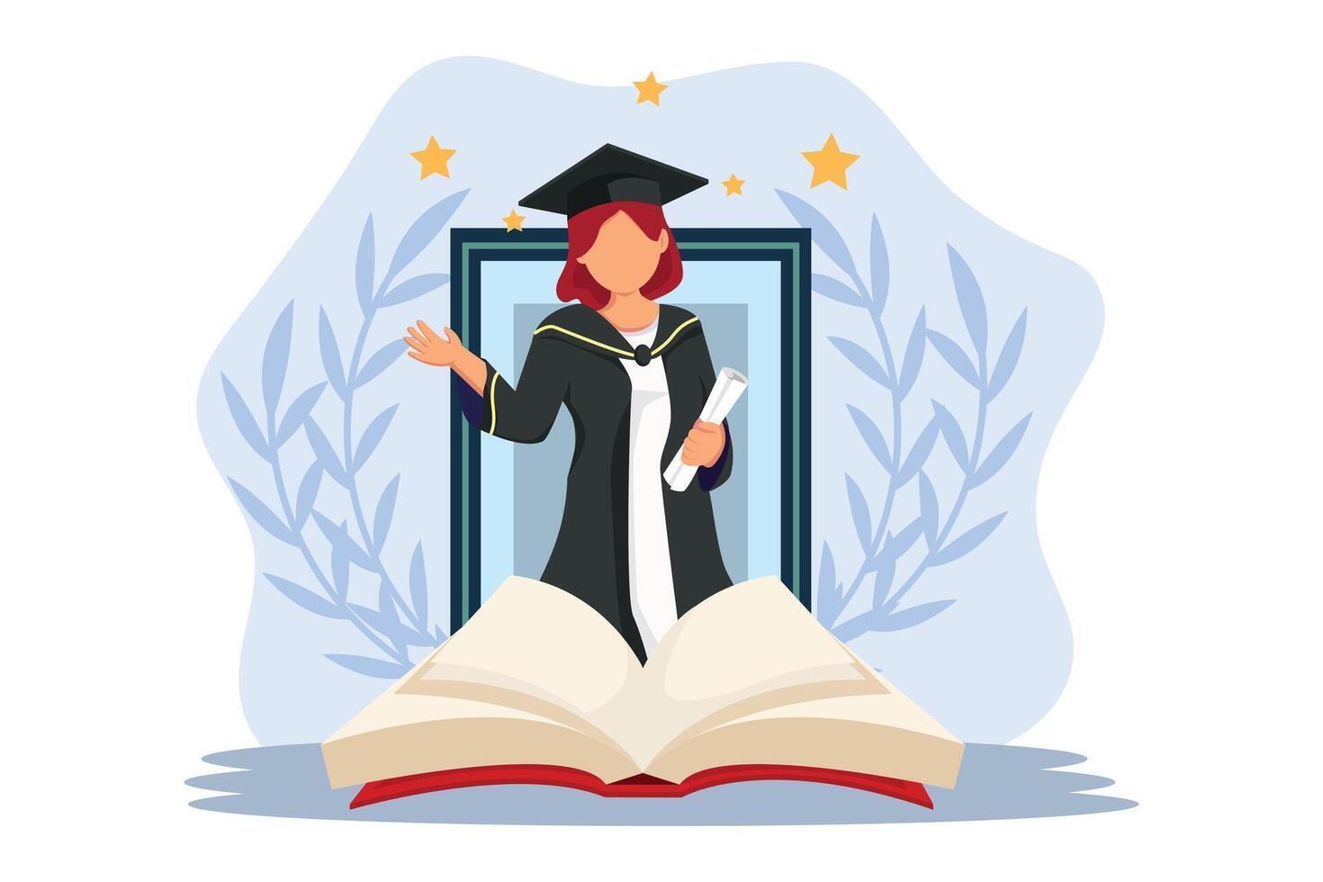 Graduation Day Flat Illustration Design vector