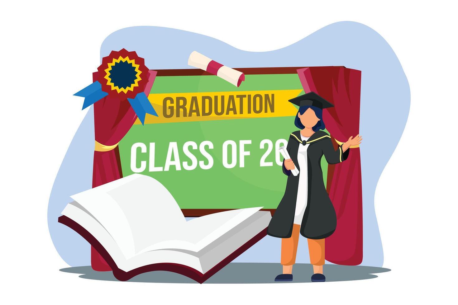 Graduation Day Flat Illustration Design vector