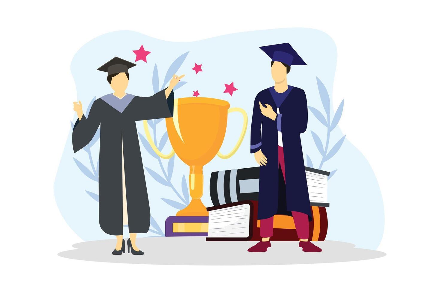 Graduation Day Flat Illustration Design vector