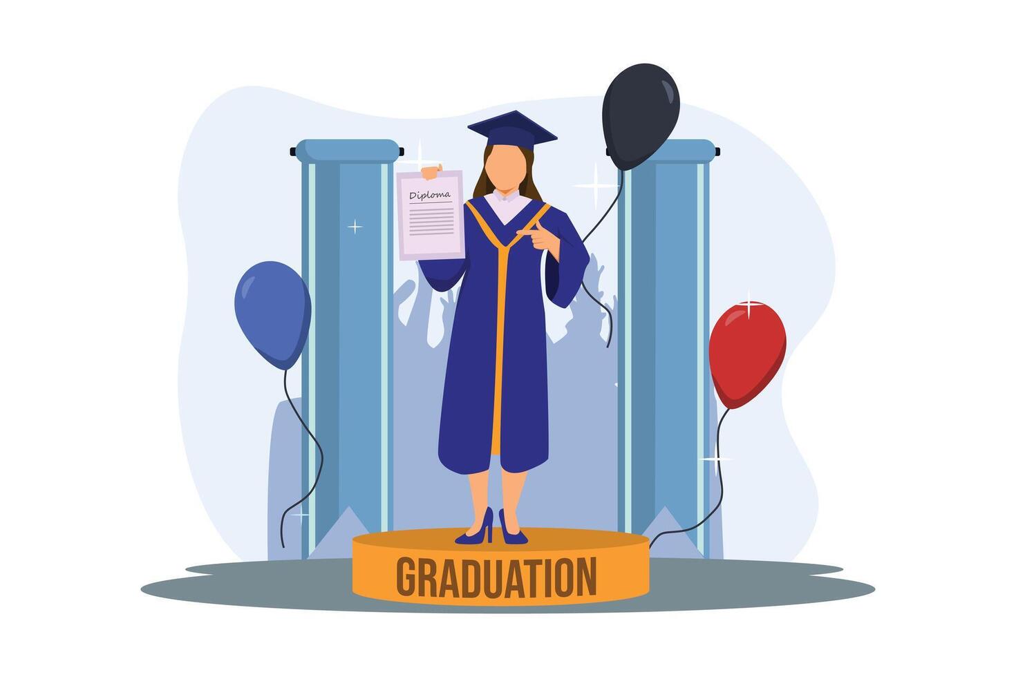 Graduation Day Flat Illustration Design vector