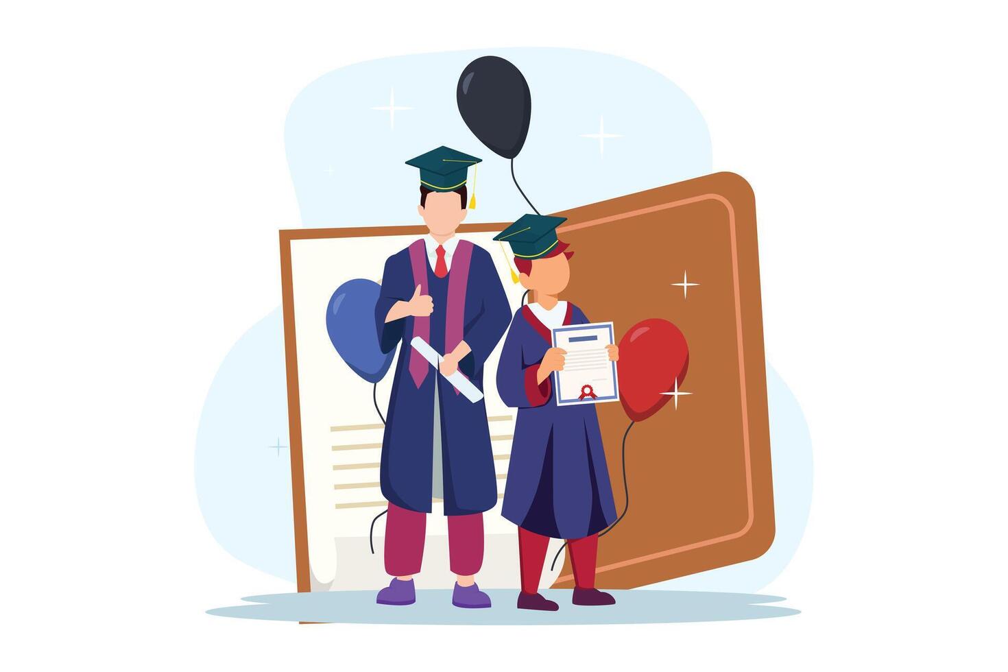 Graduation Day Flat Illustration Design vector