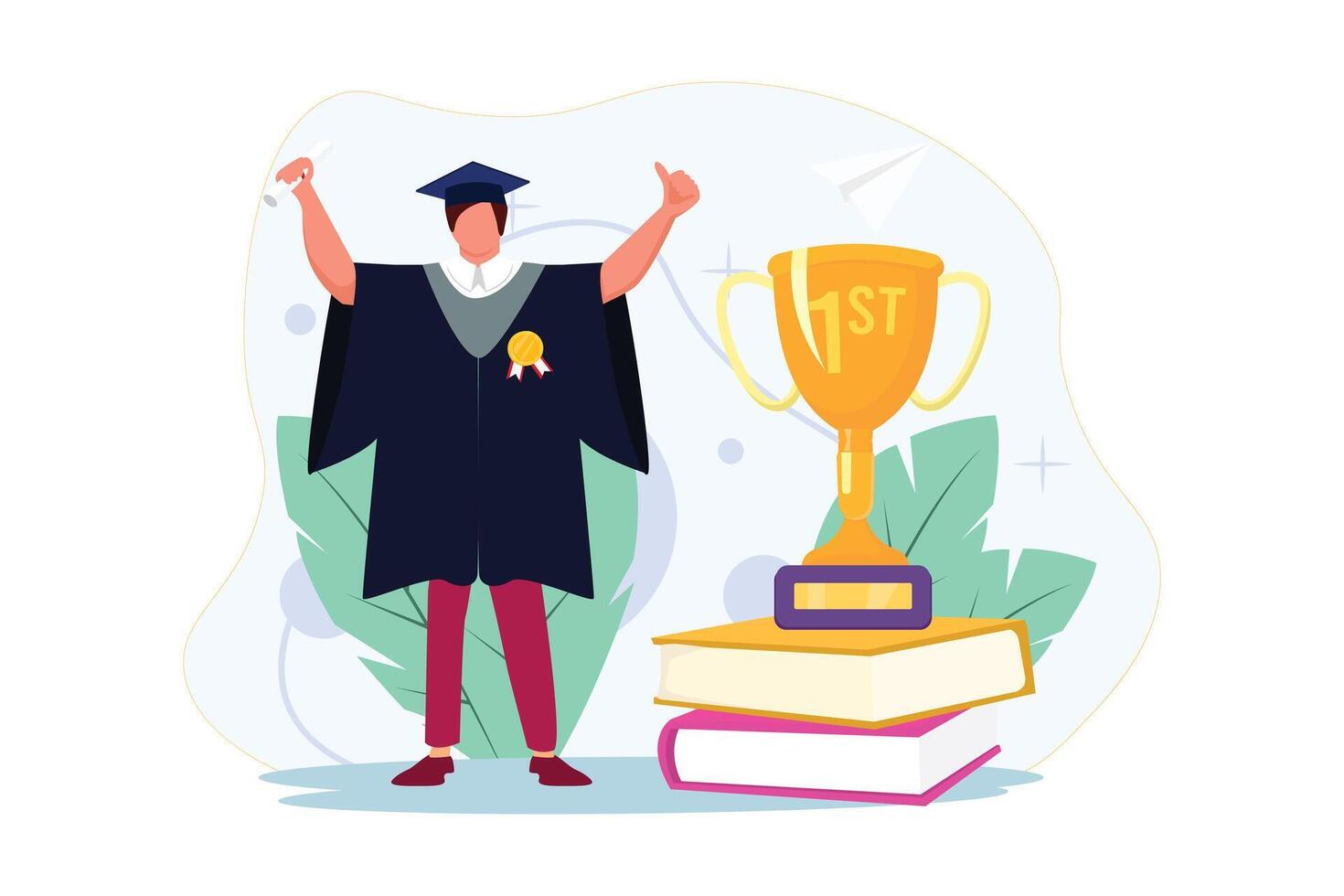 Graduation Day Flat Illustration Design vector