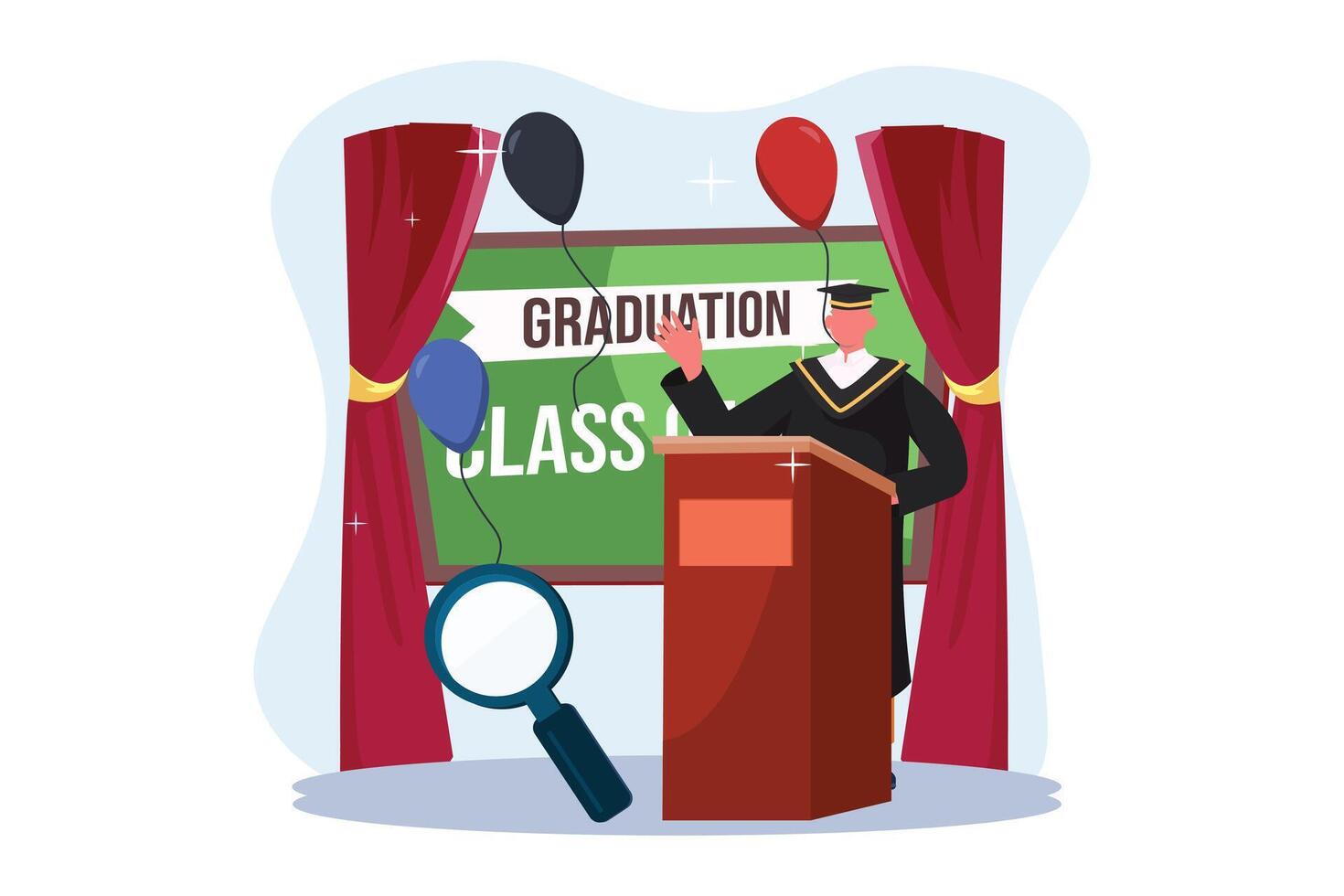 Graduation Day Flat Illustration Design vector