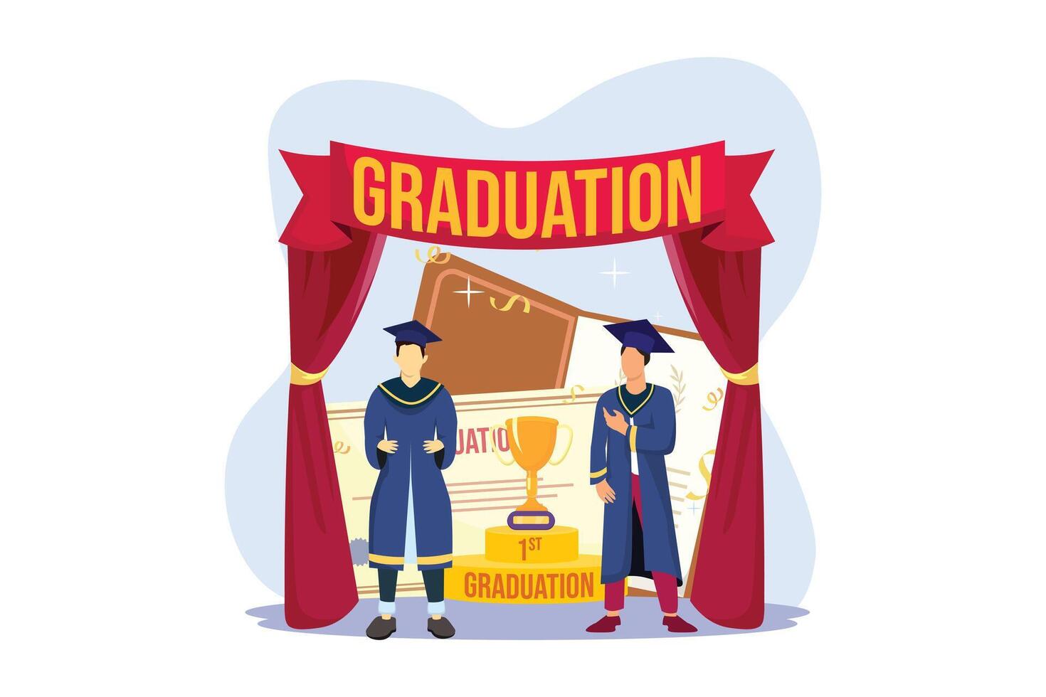 Graduation Day Flat Illustration Design vector