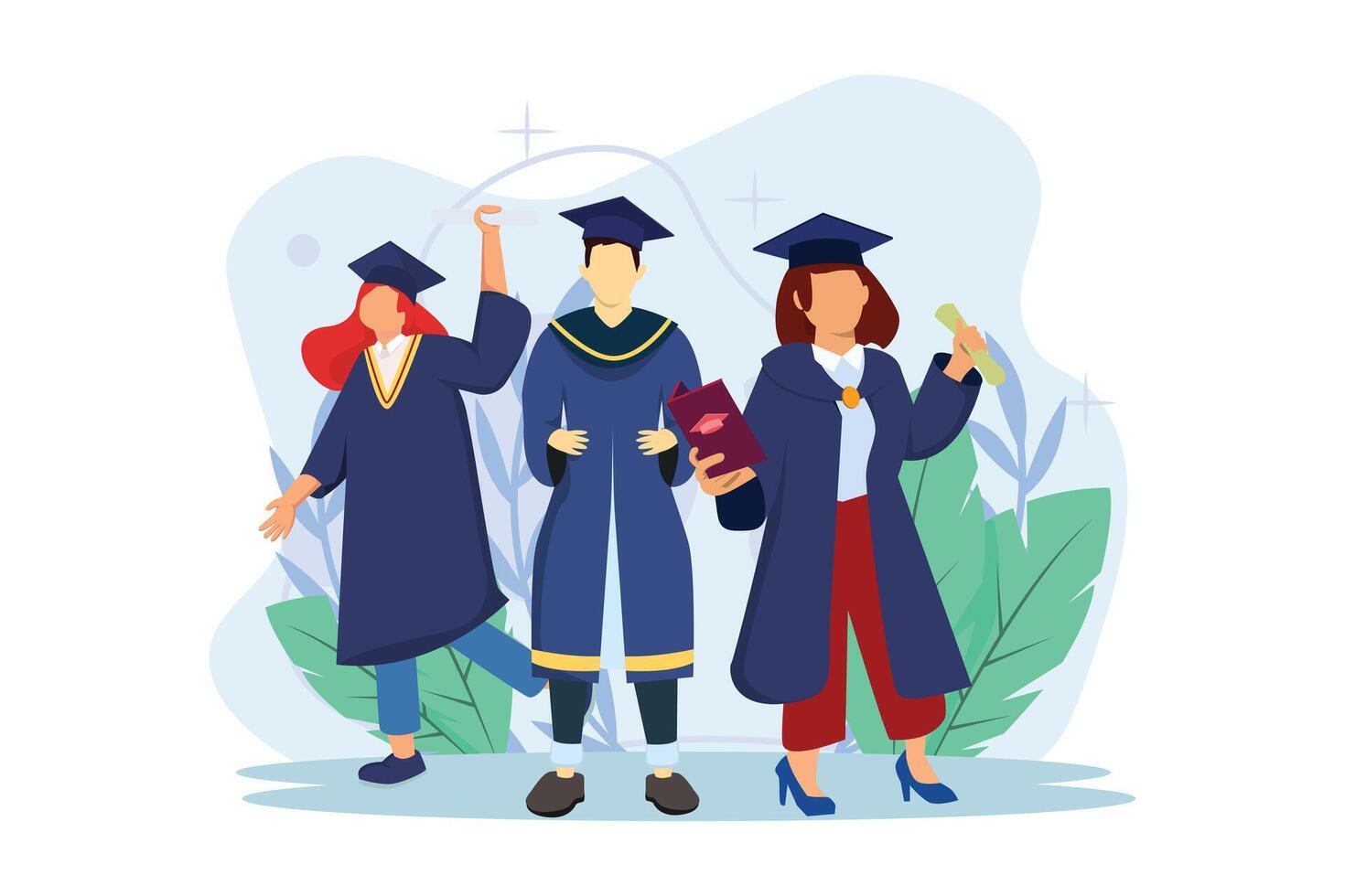 Graduation Day Flat Illustration Design vector