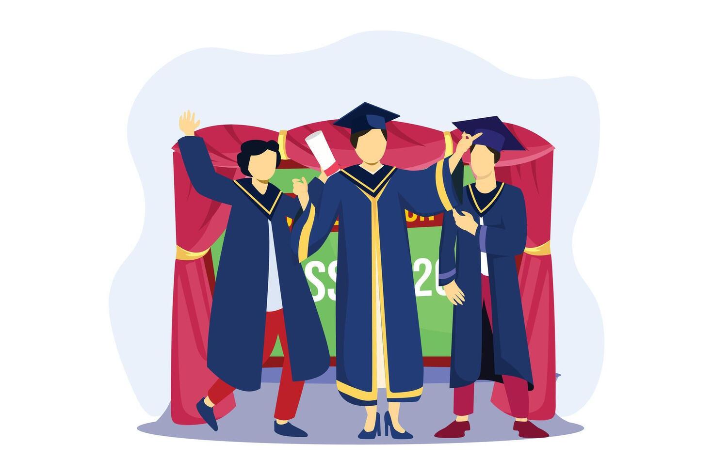 Graduation Day Flat Illustration Design vector