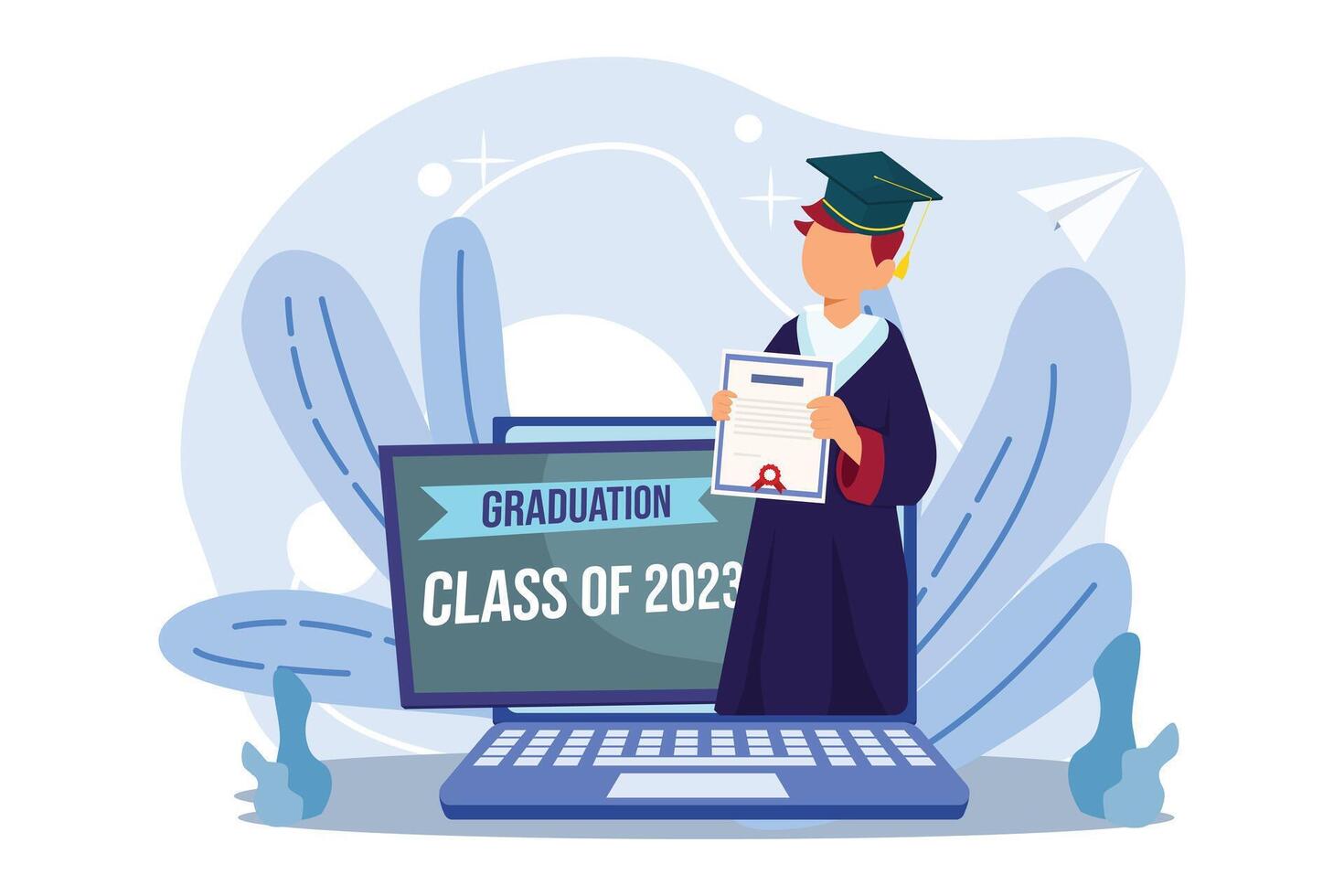 Graduation Day Flat Illustration Design vector