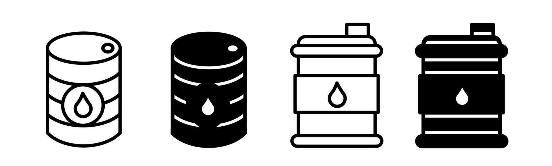 silueta de petróleo barril icono ilustración en blanco antecedentes. petróleo barril icono conjunto para negocio. valores vector. vector