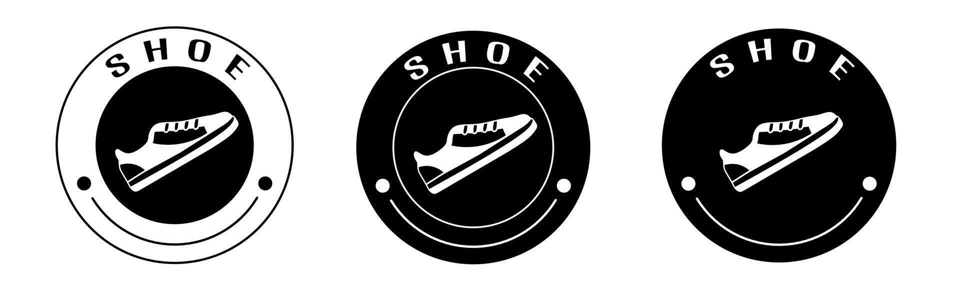 Black and white illustration of shoes icon in flat. Stock vector. vector