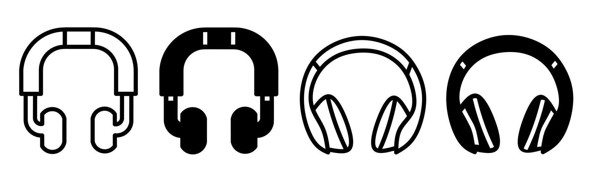 silueta de auriculares icono ilustración en blanco antecedentes. auriculares icono conjunto para negocio. valores vector