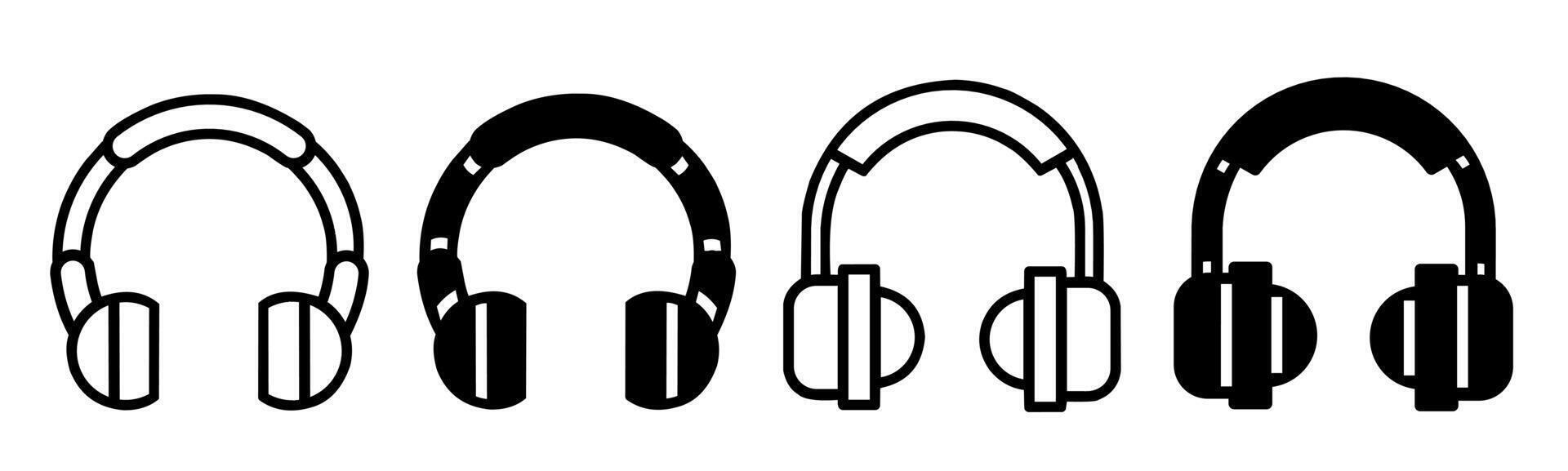 silueta de auriculares icono ilustración en blanco antecedentes. auriculares icono conjunto para negocio. valores vector