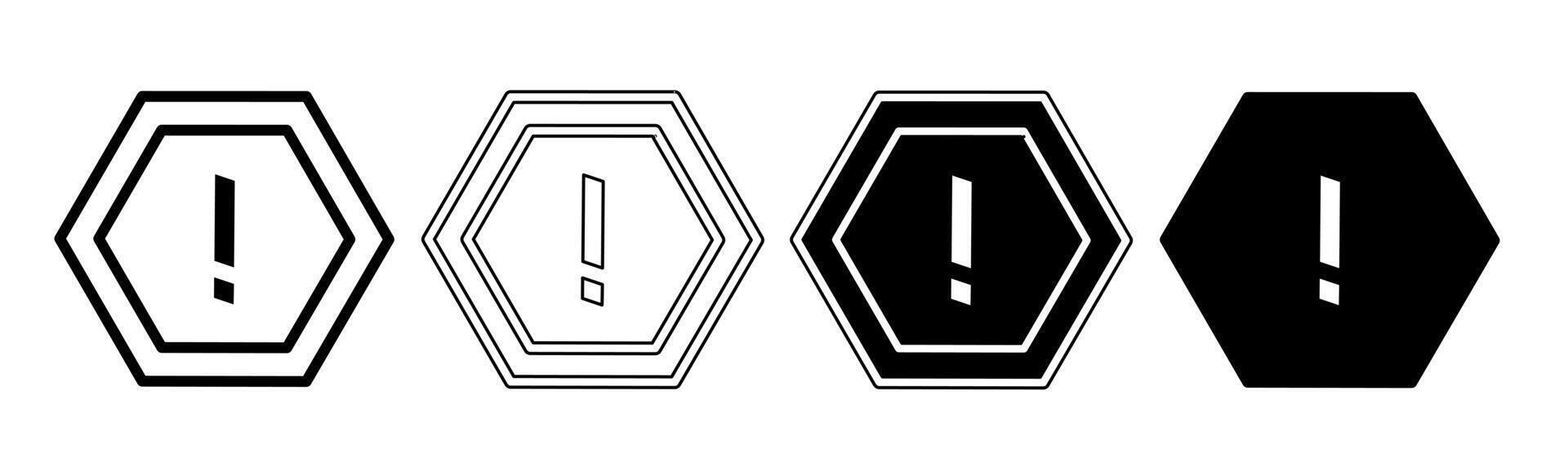 negro y blanco ilustración de un precaución signo. precaución firmar icono colección con línea. valores vector ilustración.