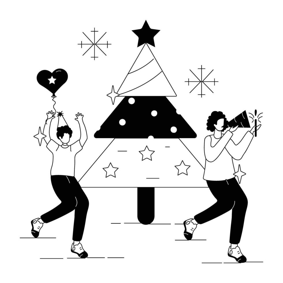 WebFestive Celebrations Linear Illustrations vector