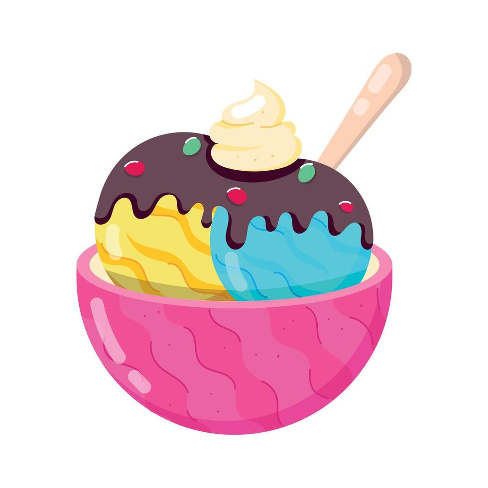 Flat icon of ice cream vector