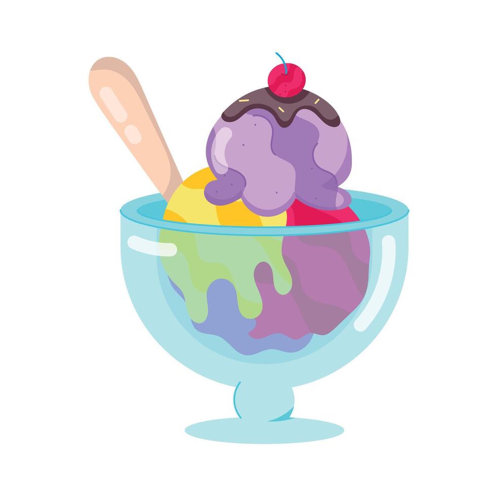 Flat icon of ice cream vector