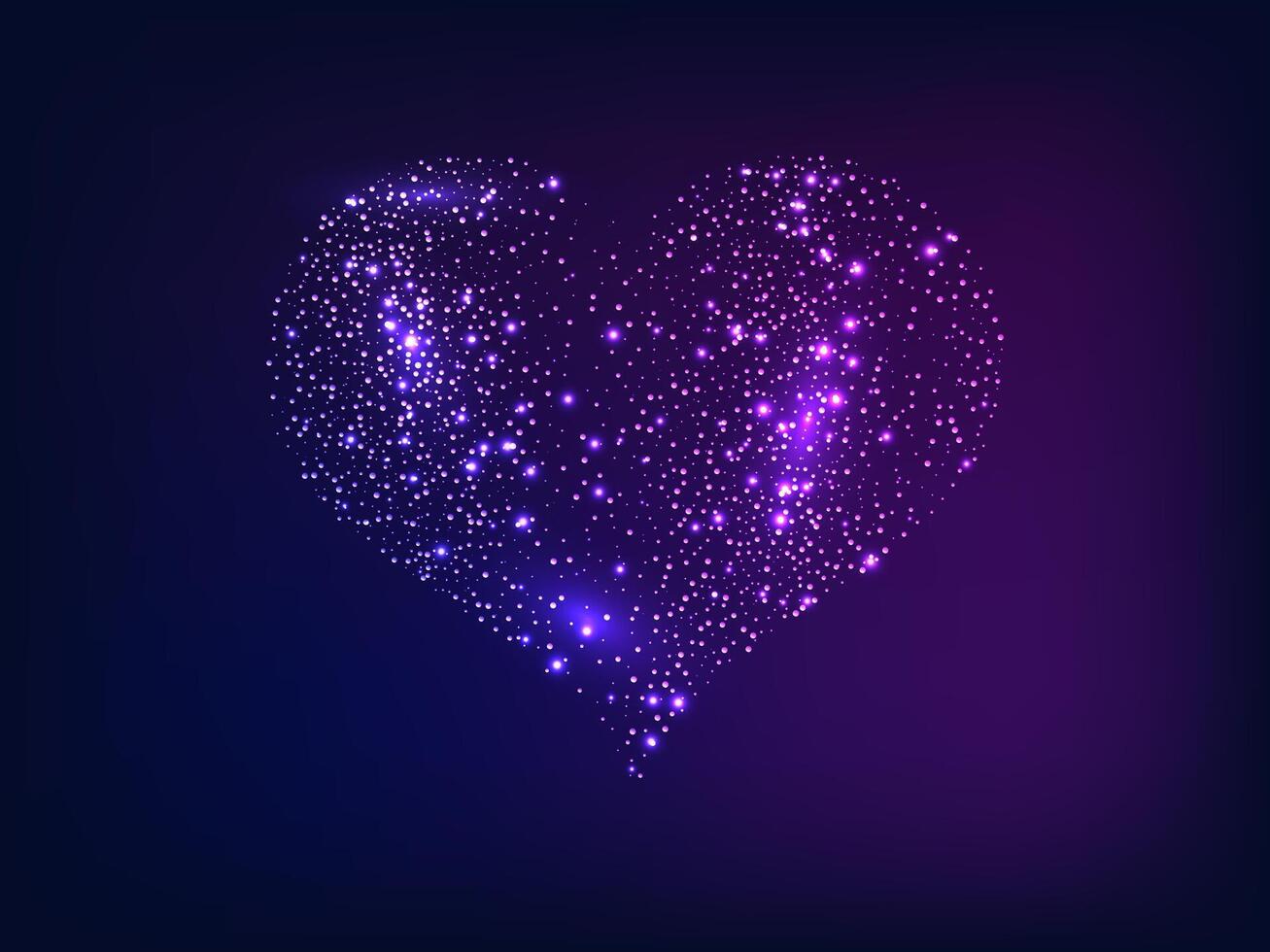 Neon heart on dark background vector