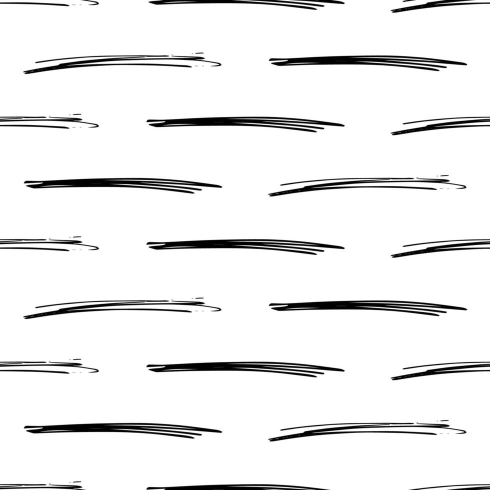 Seamless pattern with black pencil brushstrokes vector