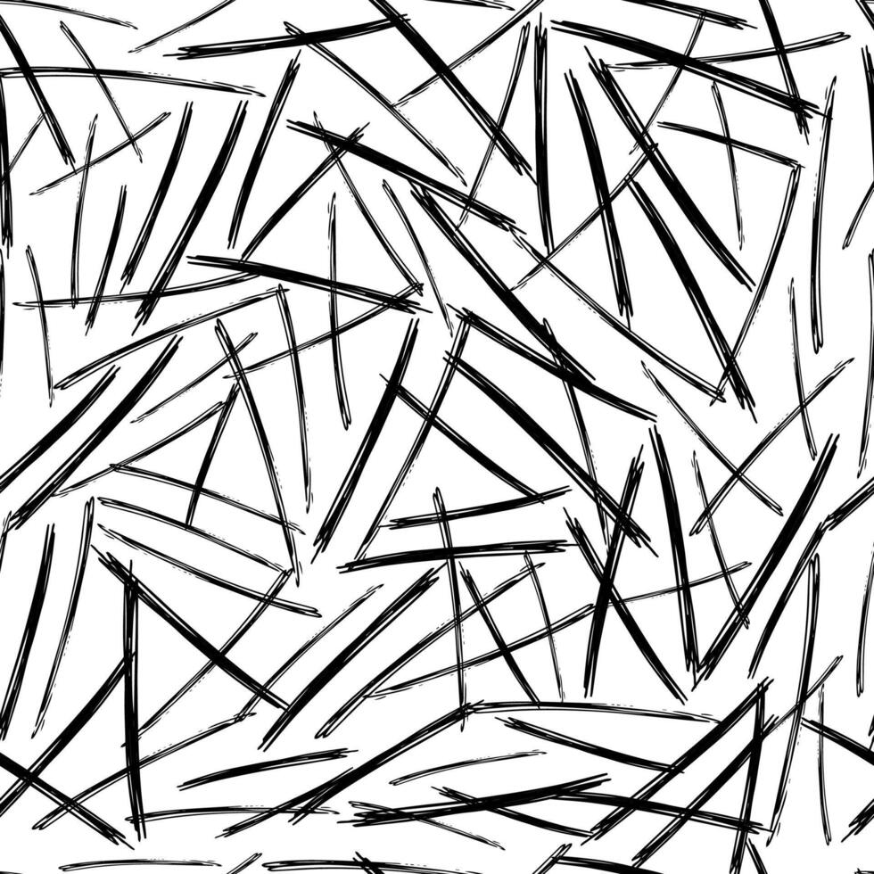 Seamless pattern with black pencil brushstrokes vector