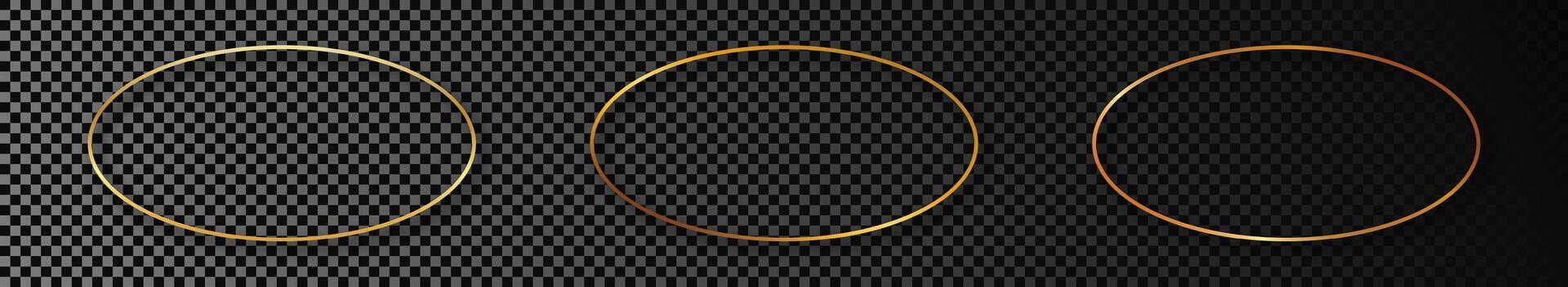 oro brillante oval forma marco vector