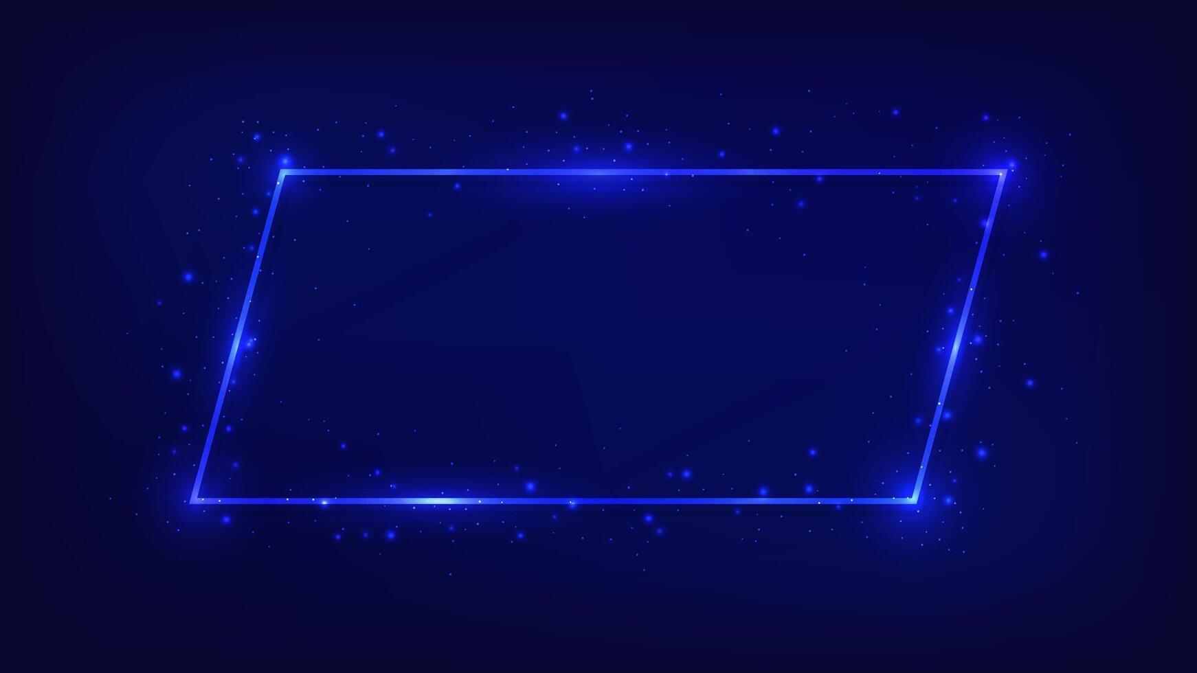 Neon frame with shining effects vector