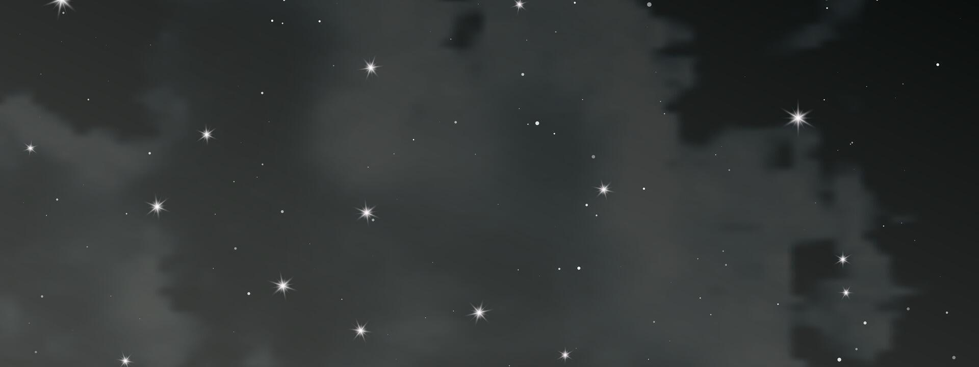 noche cielo con nubes y muchos estrellas vector