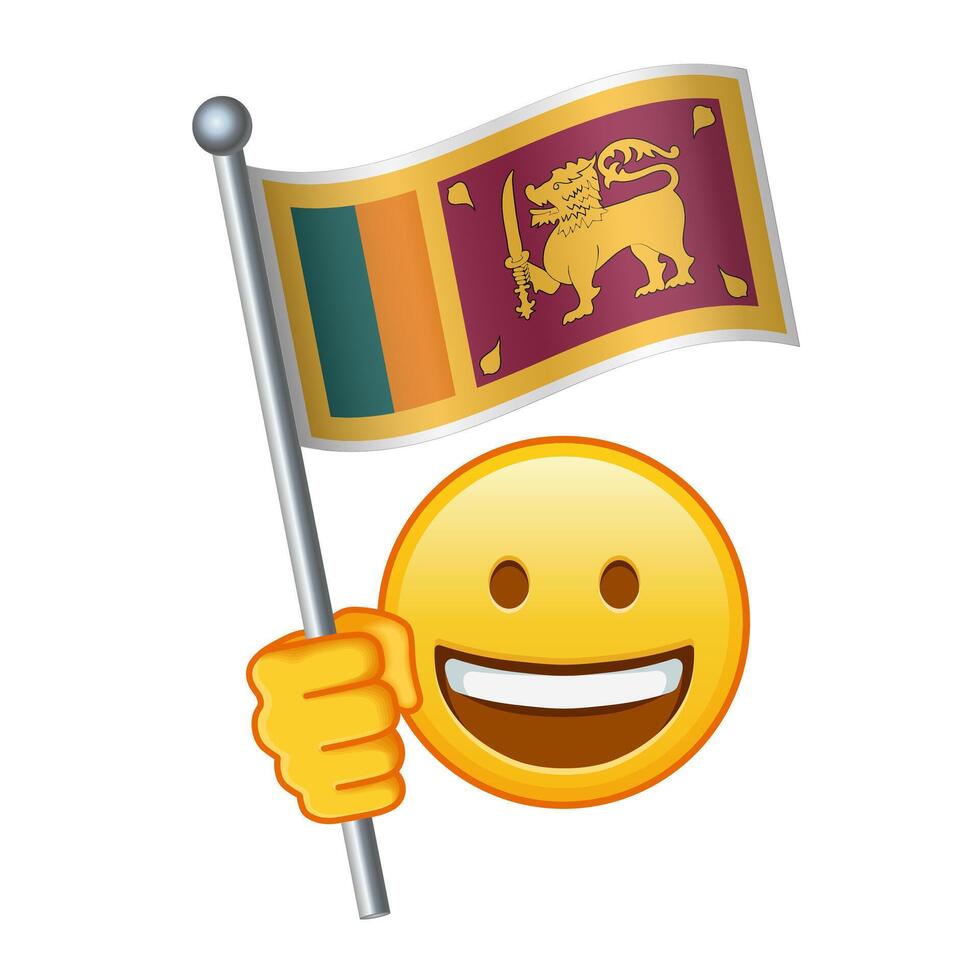 emoji con sri lanka bandera grande Talla de amarillo emoji sonrisa vector