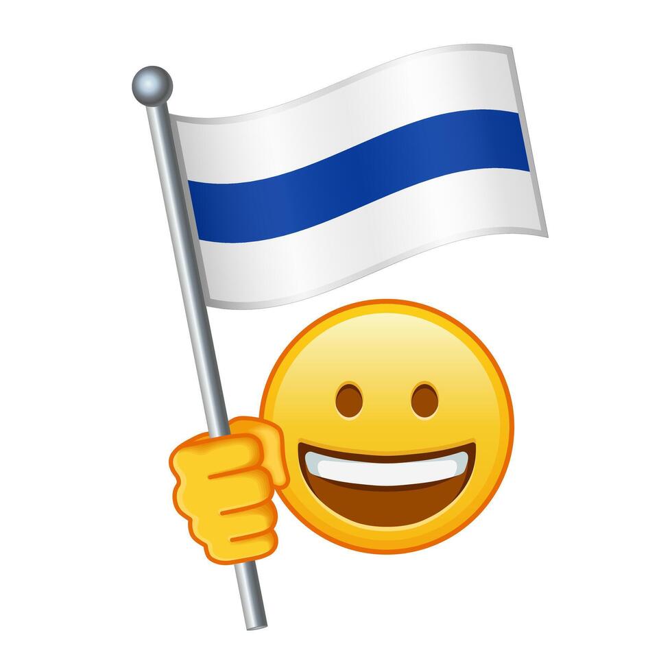 emoji con nuevo ruso bandera grande Talla de amarillo emoji sonrisa vector