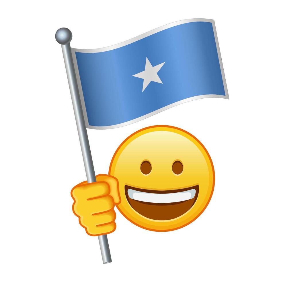 emoji con Somalia bandera grande Talla de amarillo emoji sonrisa vector