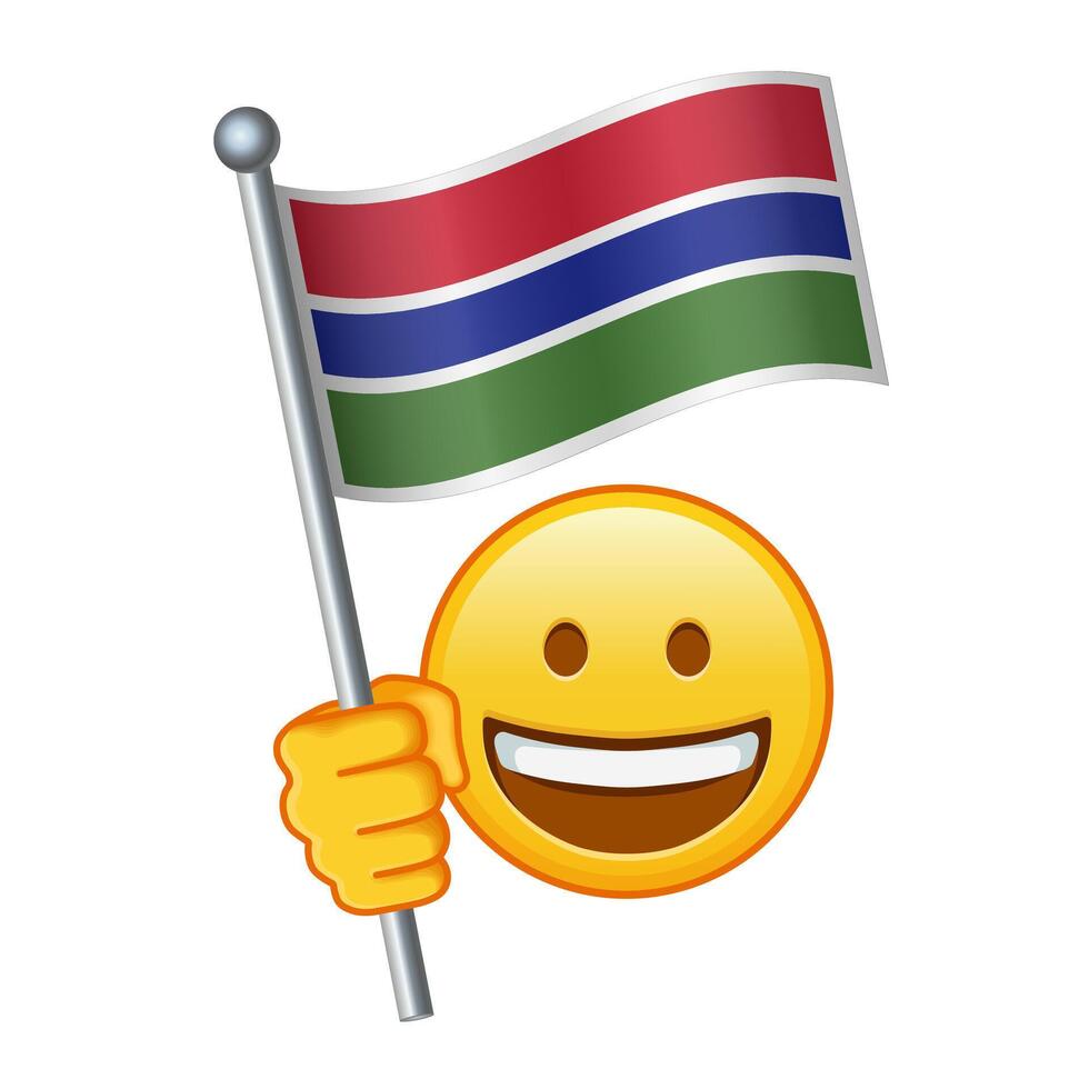 emoji con Gambia bandera grande Talla de amarillo emoji sonrisa vector