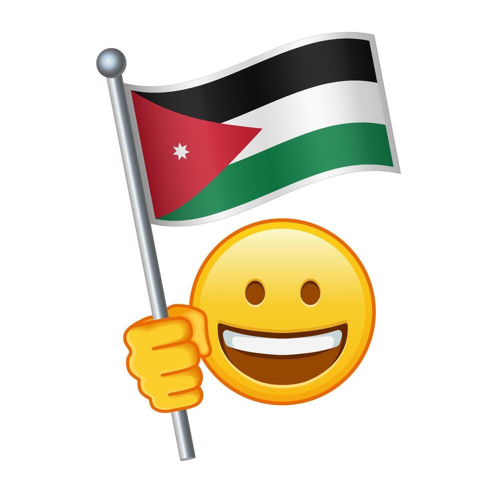 Emoji with Jordan flag Large size of yellow emoji smile vector