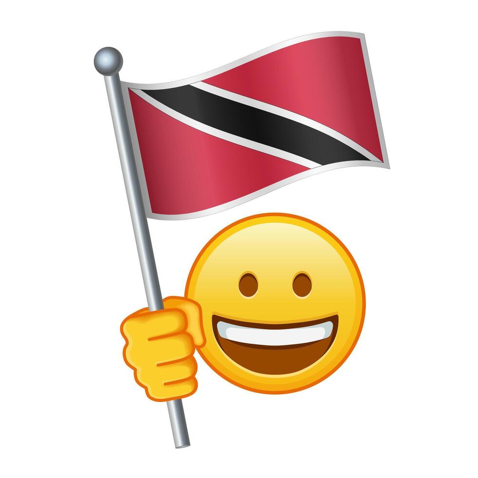 emoji con trinidad y tobago bandera grande Talla de amarillo emoji sonrisa vector