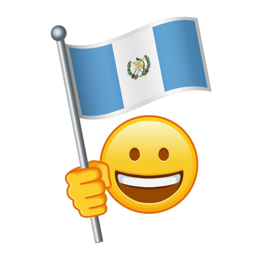 Emoji with Guatemala flag Large size of yellow emoji smile vector