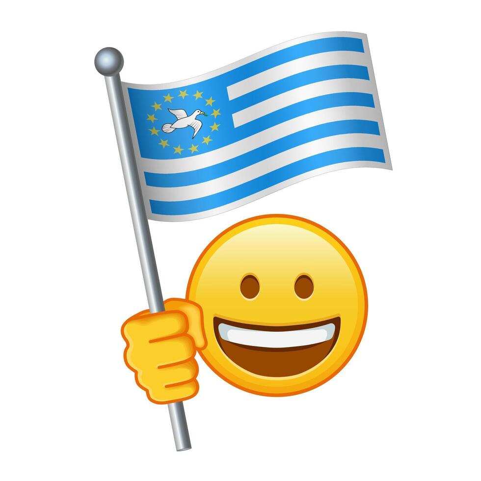 Emoji with Federal Republic of Southern Cameroons flag Large size of yellow emoji smile vector