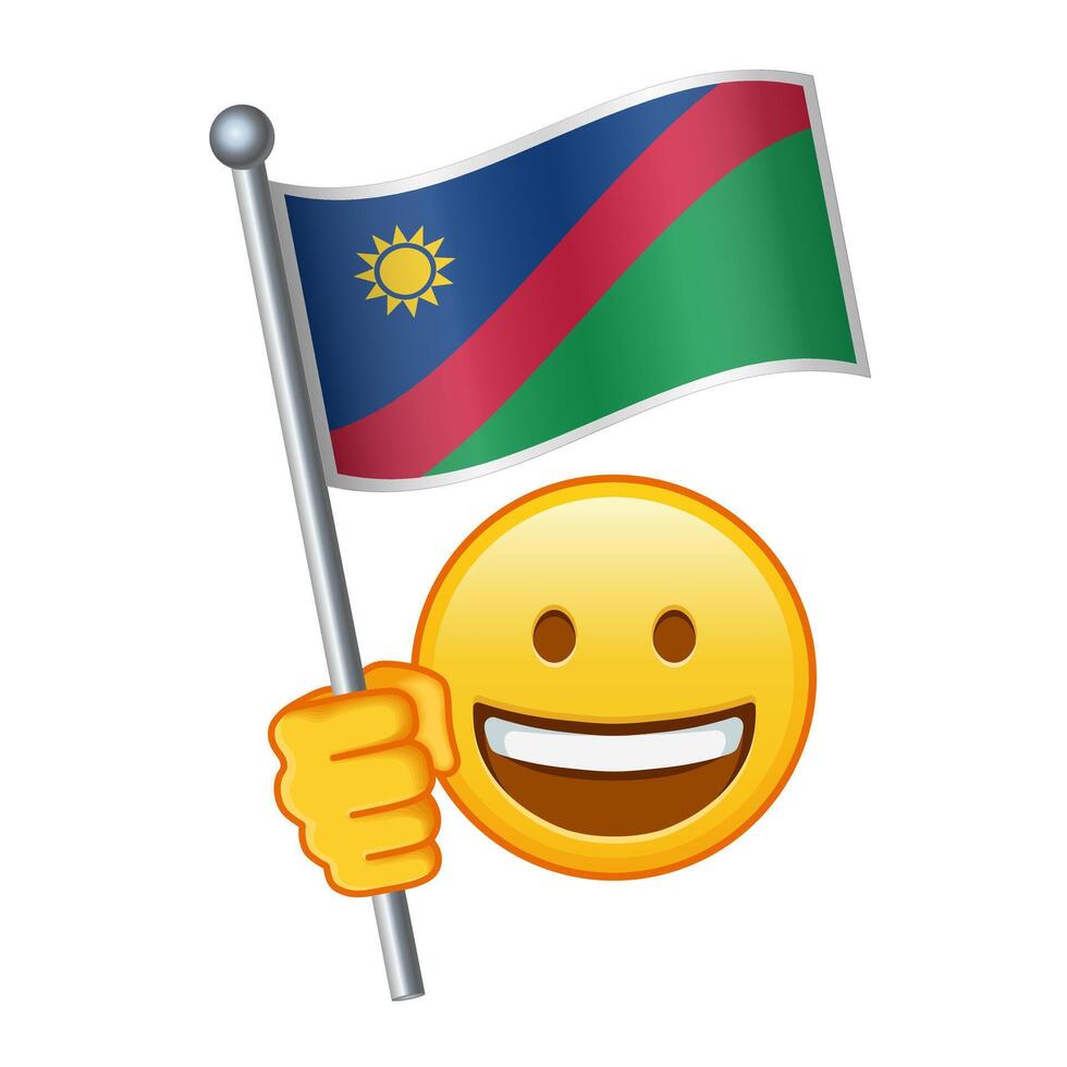 Emoji with Namibia flag Large size of yellow emoji smile vector